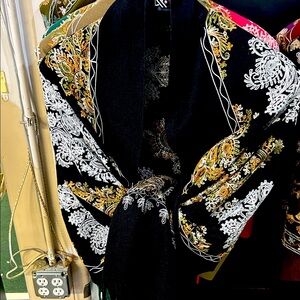 Elegant Black and Gold Women's Shawl